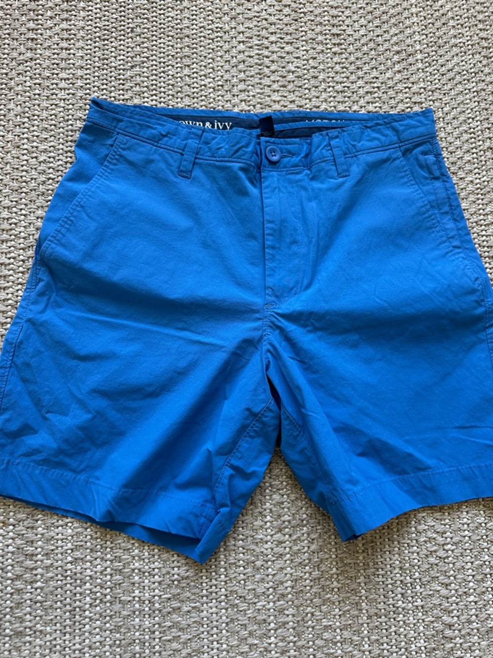 crown & ivy Bright Blue Flat Front Men's Chino Shorts